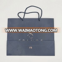 dark blue kraft flat handle paper bag washable kraft paper bag