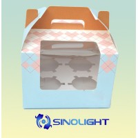 Paper cake packing box with a windows color printing cake box 4c/0c printing lamination