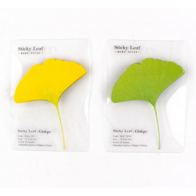 Wholesale Cute Leaf Shaped Sticky Notes Memo Pad Baseboard PVC