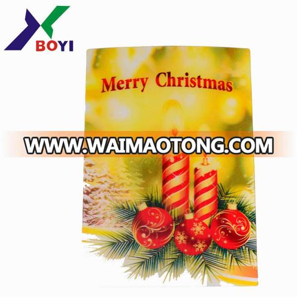 2018 Beautiful Merry Christmas design PP/PET material factory price 3D lenticular business card/ greeting post card